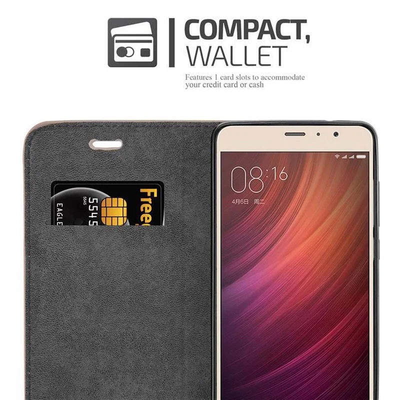 Cadorabo Hülle kompatibel mit Xiaomi RedMi PRO Schutzhülle mit Magnetverschluss, Standfunktion und Kartenfach