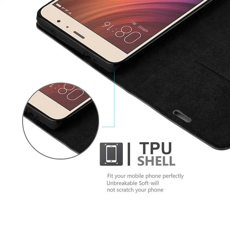 Cadorabo Hülle kompatibel mit Xiaomi RedMi PRO Schutzhülle mit Magnetverschluss, Standfunktion und Kartenfach