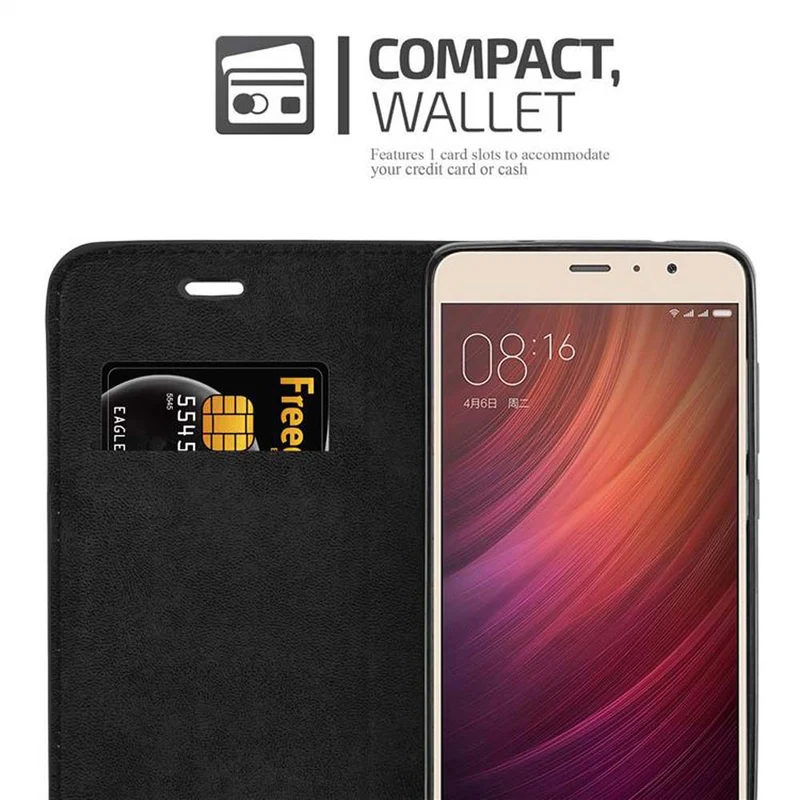 Cadorabo Hülle kompatibel mit Xiaomi RedMi PRO Schutzhülle mit Magnetverschluss, Standfunktion und Kartenfach