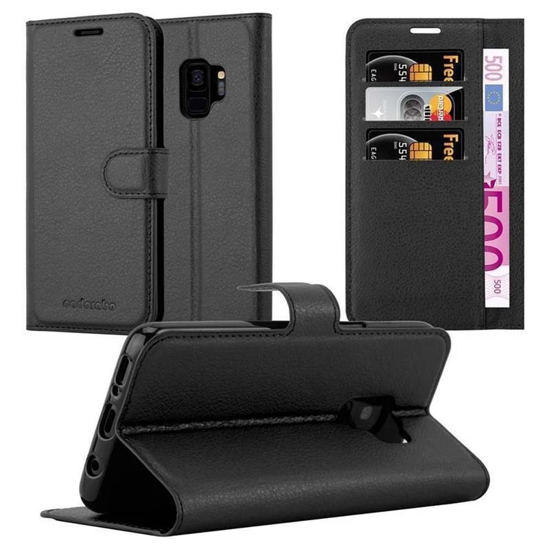 Cadorabo Hülle kompatibel mit Samsung Galaxy S9 Schutzhülle mit Magnetverschluss, Standfunktion und Kartenfach