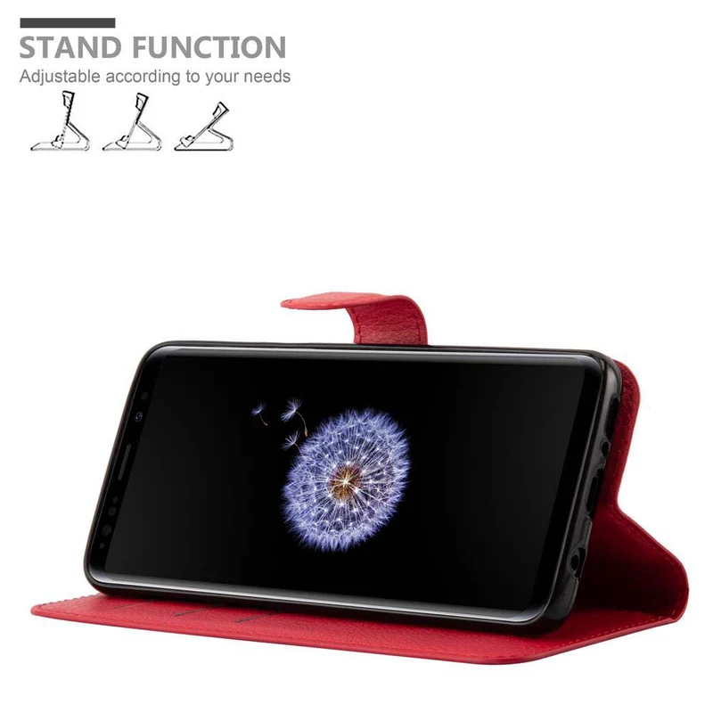 Cadorabo Hülle kompatibel mit Samsung Galaxy S9 Schutzhülle mit Magnetverschluss, Standfunktion und Kartenfach
