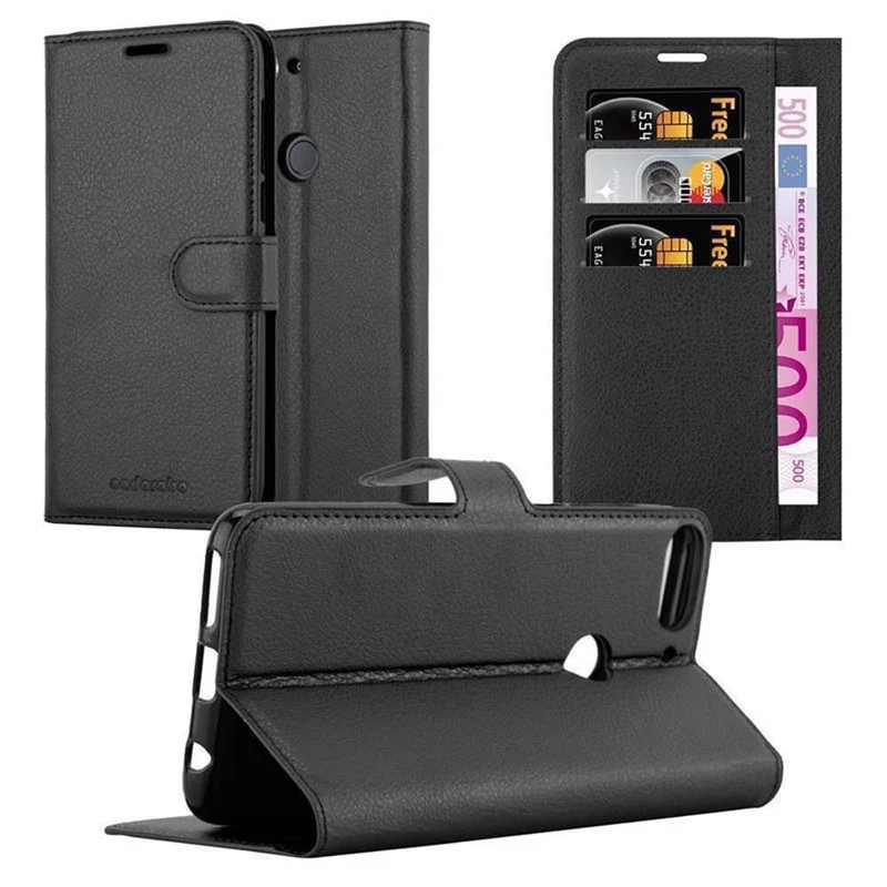 Cadorabo Hülle kompatibel mit HTC Desire 12 PLUS Schutzhülle mit Magnetverschluss, Standfunktion und Kartenfach