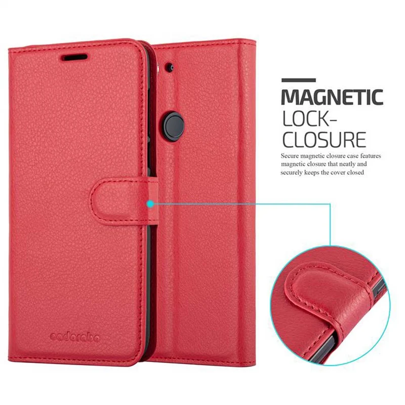Cadorabo Hülle kompatibel mit HTC Desire 12 PLUS Schutzhülle mit Magnetverschluss, Standfunktion und Kartenfach