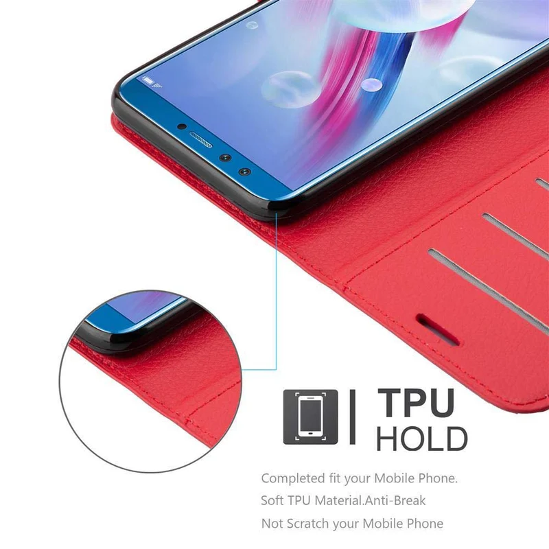 Cadorabo Hülle kompatibel mit Honor 9 LITE Schutzhülle mit Magnetverschluss, Standfunktion und Kartenfach
