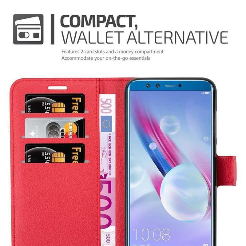 Cadorabo Hülle kompatibel mit Honor 9 LITE Schutzhülle mit Magnetverschluss, Standfunktion und Kartenfach