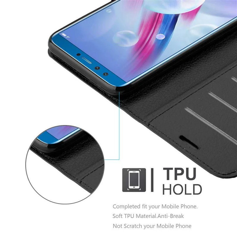 Cadorabo Hülle kompatibel mit Honor 9 LITE Schutzhülle mit Magnetverschluss, Standfunktion und Kartenfach