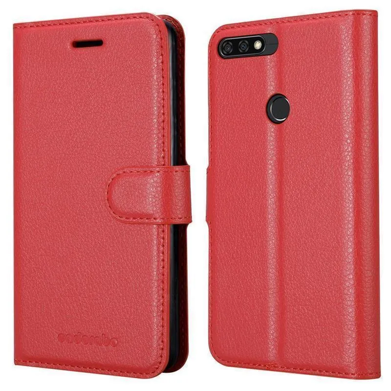 Cadorabo Hülle kompatibel mit Honor 7C / Huawei Y7 2018 Schutzhülle mit Magnetverschluss, Standfunktion und Kartenfach