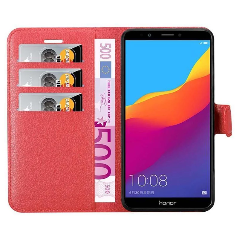 Cadorabo Hülle kompatibel mit Honor 7C / Huawei Y7 2018 Schutzhülle mit Magnetverschluss, Standfunktion und Kartenfach