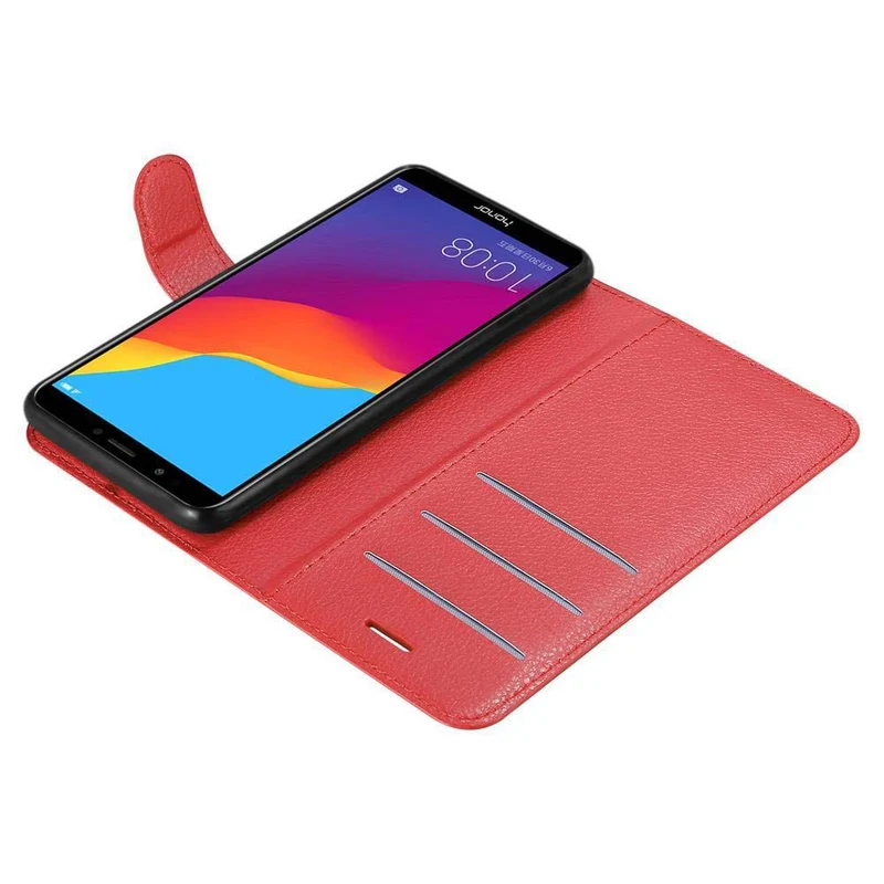 Cadorabo Hülle kompatibel mit Honor 7C / Huawei Y7 2018 Schutzhülle mit Magnetverschluss, Standfunktion und Kartenfach