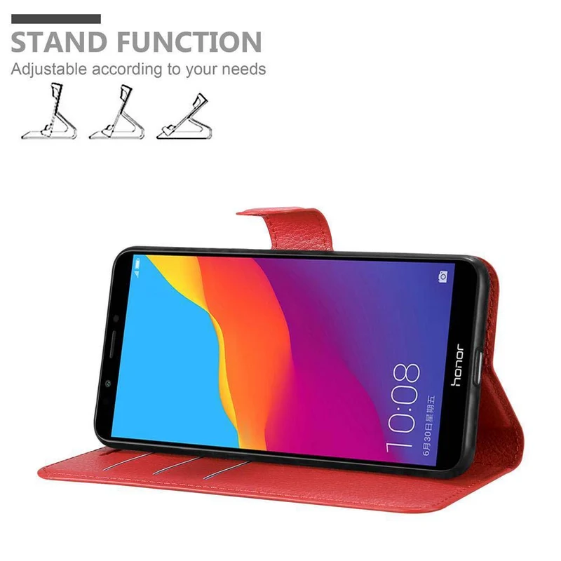 Cadorabo Hülle kompatibel mit Honor 7C / Huawei Y7 2018 Schutzhülle mit Magnetverschluss, Standfunktion und Kartenfach
