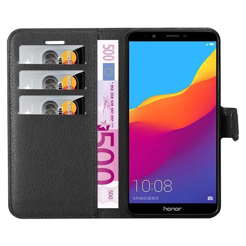 Cadorabo Hülle kompatibel mit Honor 7C / Huawei Y7 2018 Schutzhülle mit Magnetverschluss, Standfunktion und Kartenfach