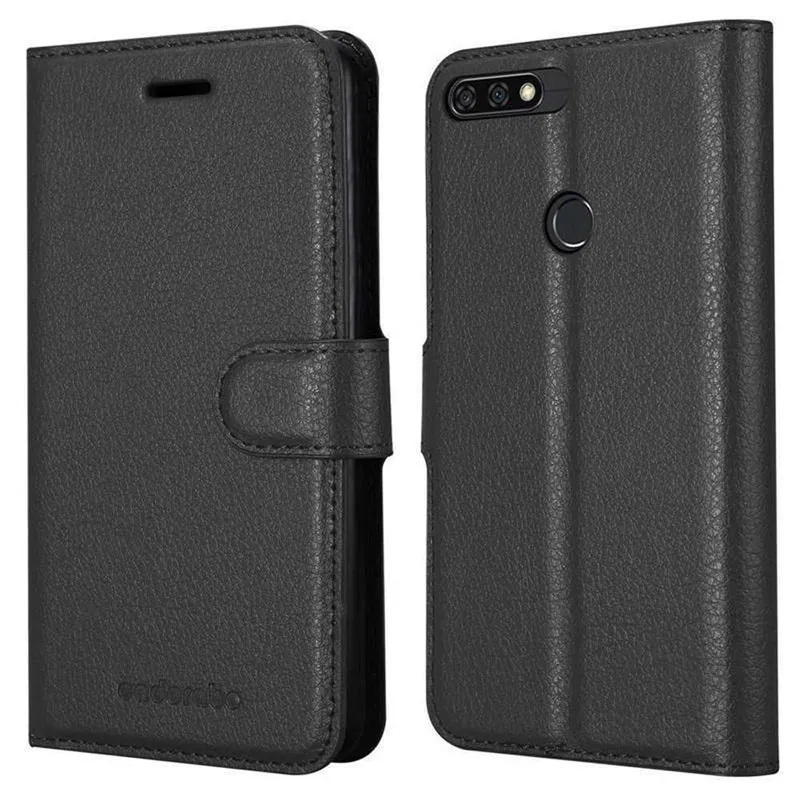 Cadorabo Hülle kompatibel mit Honor 7C / Huawei Y7 2018 Schutzhülle mit Magnetverschluss, Standfunktion und Kartenfach