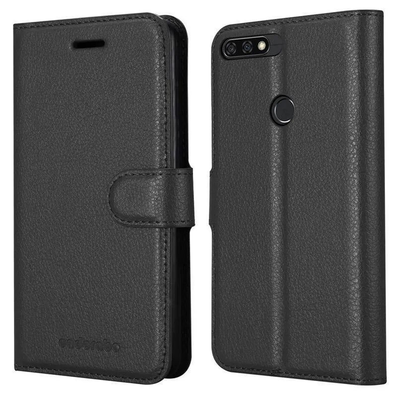 Cadorabo Hülle kompatibel mit Honor 7C / Huawei Y7 2018 Schutzhülle mit Magnetverschluss, Standfunktion und Kartenfach
