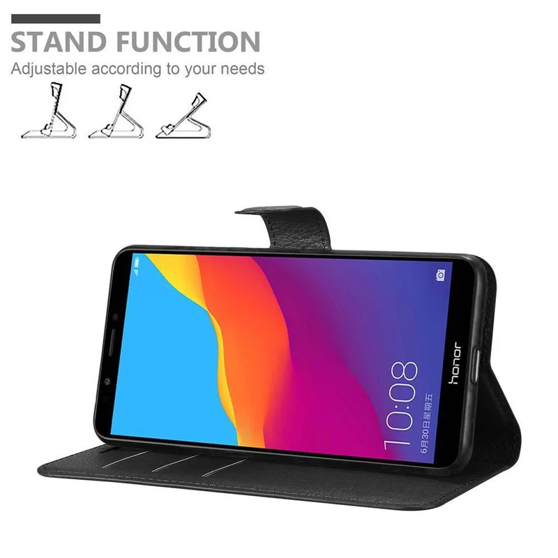 Cadorabo Hülle kompatibel mit Honor 7C / Huawei Y7 2018 Schutzhülle mit Magnetverschluss, Standfunktion und Kartenfach