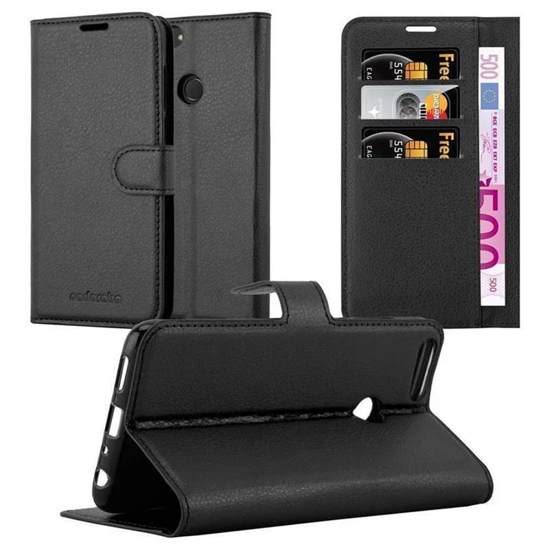 Cadorabo Hülle kompatibel mit Huawei P SMART 2018 / Enjoy 7S Schutzhülle mit Magnetverschluss, Standfunktion und Kartenfach
