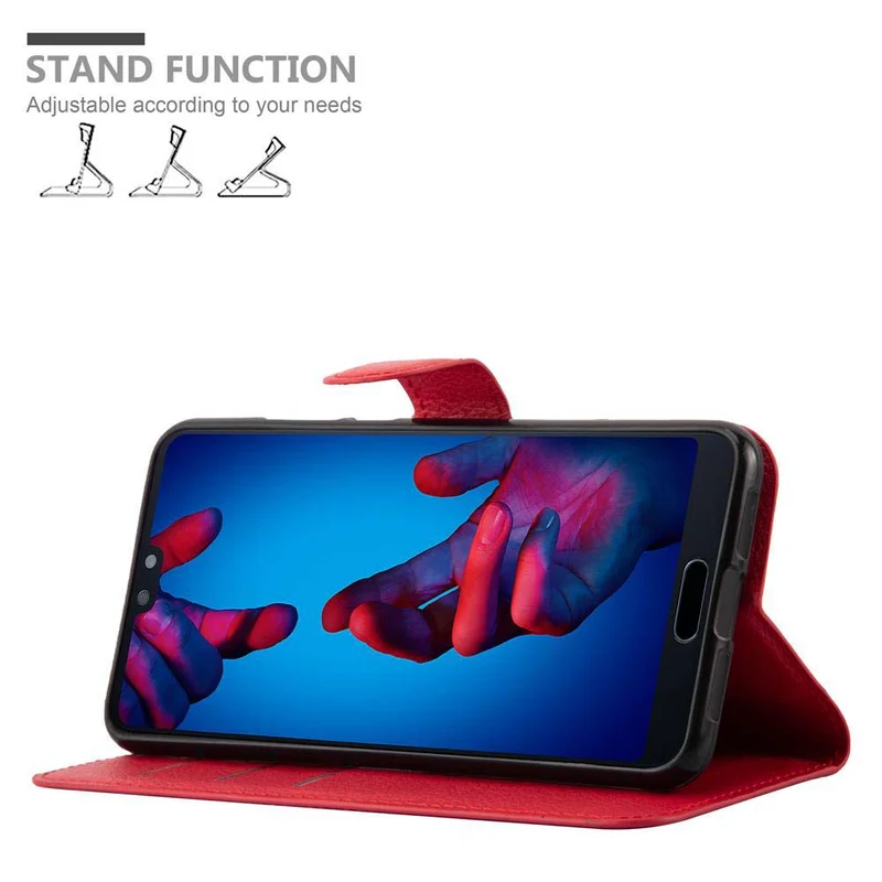 Cadorabo Hülle kompatibel mit Huawei P20 Schutzhülle mit Magnetverschluss, Standfunktion und Kartenfach