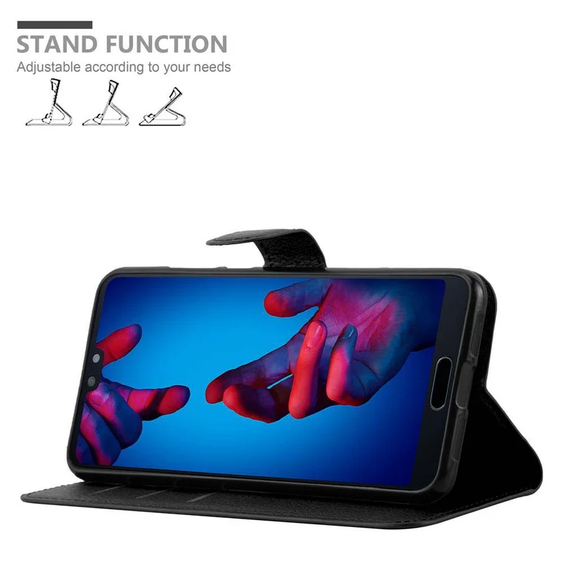 Cadorabo Hülle kompatibel mit Huawei P20 Schutzhülle mit Magnetverschluss, Standfunktion und Kartenfach