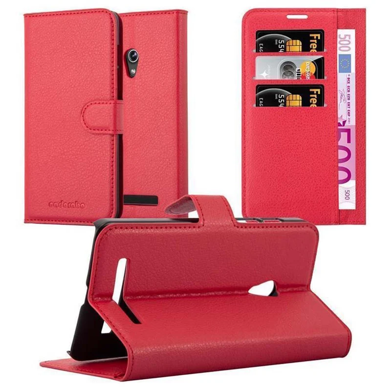 Cadorabo Hülle kompatibel mit Asus ZenFone 5 2014 Schutzhülle mit Magnetverschluss, Standfunktion und Kartenfach