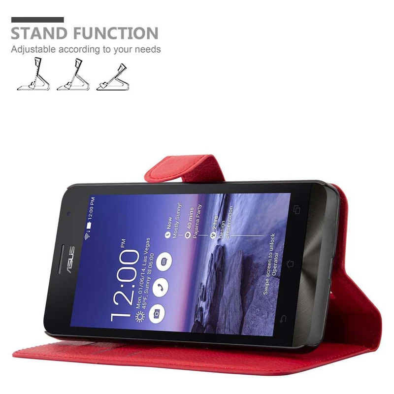 Cadorabo Hülle kompatibel mit Asus ZenFone 5 2014 Schutzhülle mit Magnetverschluss, Standfunktion und Kartenfach