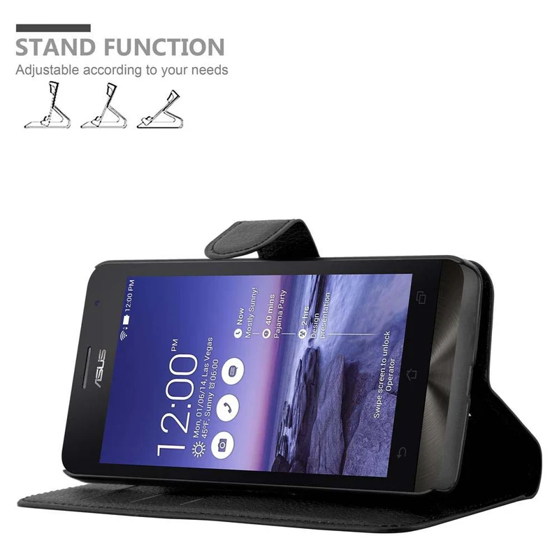 Cadorabo Hülle kompatibel mit Asus ZenFone 5 2014 Schutzhülle mit Magnetverschluss, Standfunktion und Kartenfach