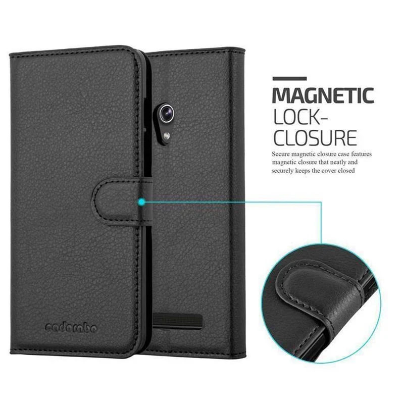 Cadorabo Hülle kompatibel mit Asus ZenFone 5 2014 Schutzhülle mit Magnetverschluss, Standfunktion und Kartenfach