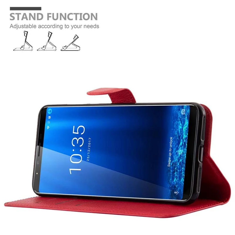 Cadorabo Hülle kompatibel mit Cubot X18 PLUS Schutzhülle mit Magnetverschluss, Standfunktion und Kartenfach