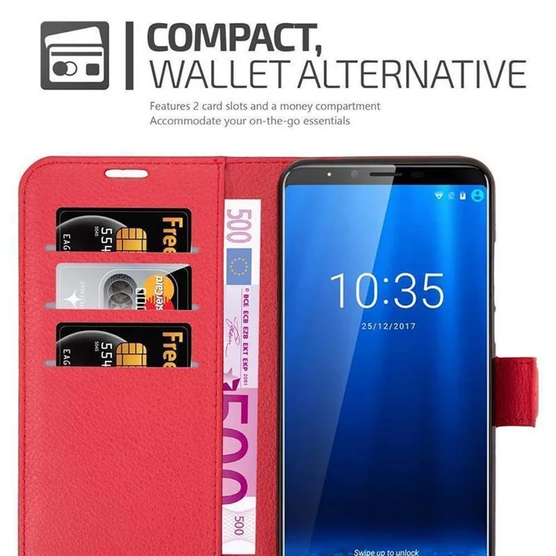 Cadorabo Hülle kompatibel mit Cubot X18 PLUS Schutzhülle mit Magnetverschluss, Standfunktion und Kartenfach
