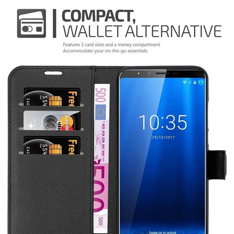 Cadorabo Hülle kompatibel mit Cubot X18 PLUS Schutzhülle mit Magnetverschluss, Standfunktion und Kartenfach