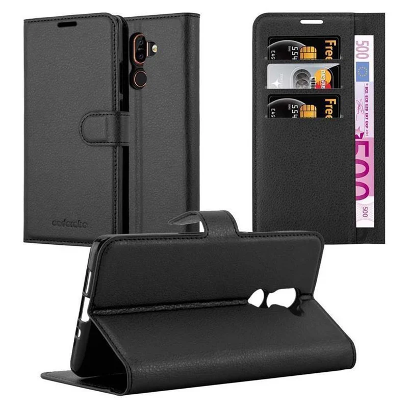 Cadorabo Hülle kompatibel mit Nokia 7 PLUS Schutzhülle mit Magnetverschluss, Standfunktion und Kartenfach