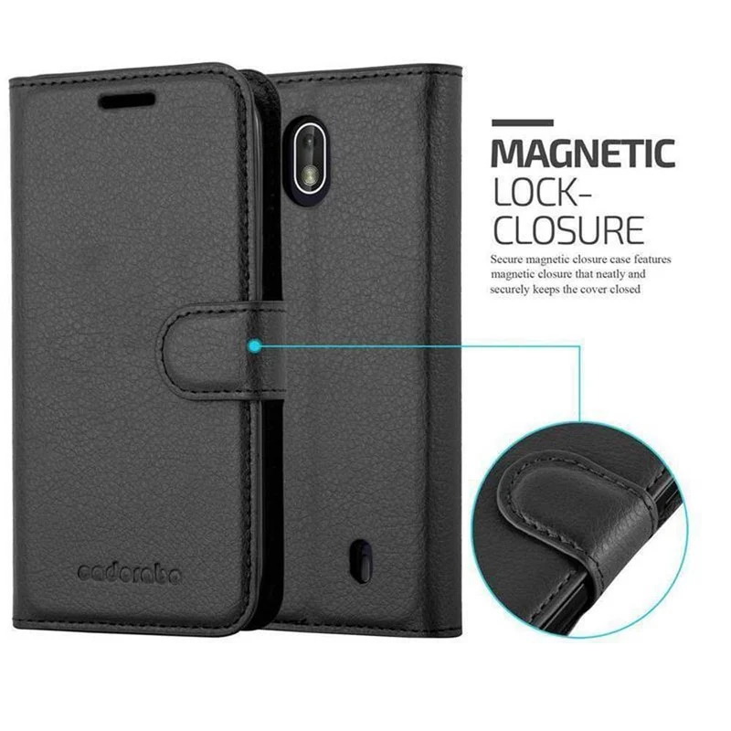 Cadorabo Hülle kompatibel mit Nokia 1 2018 Schutzhülle mit Magnetverschluss, Standfunktion und Kartenfach