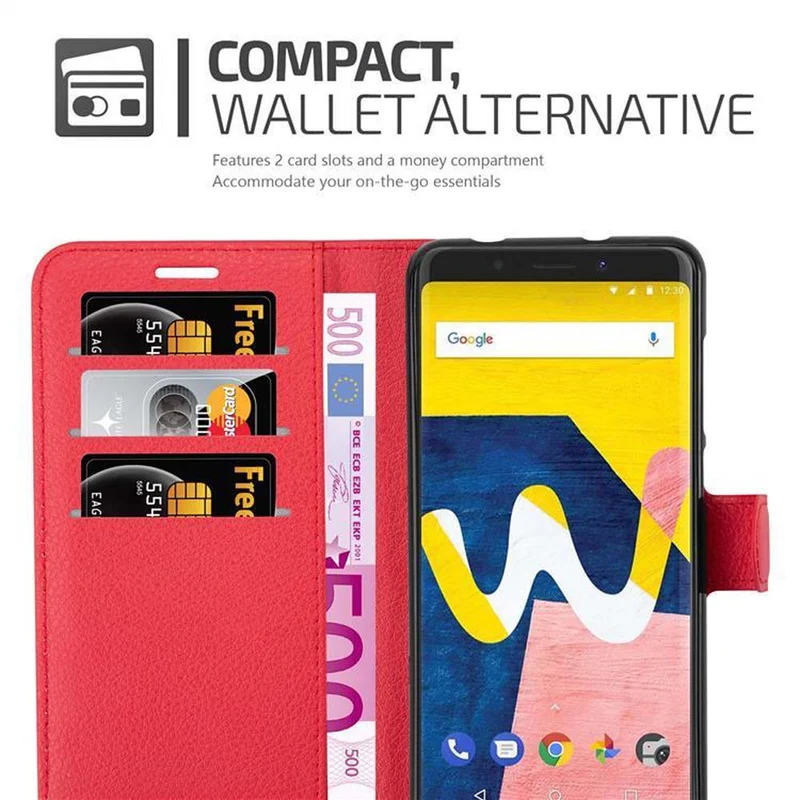 Cadorabo Hülle kompatibel mit WIKO VIEW LITE Schutzhülle mit Magnetverschluss, Standfunktion und Kartenfach