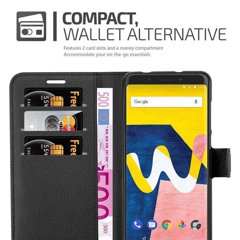 Cadorabo Hülle kompatibel mit WIKO VIEW LITE Schutzhülle mit Magnetverschluss, Standfunktion und Kartenfach