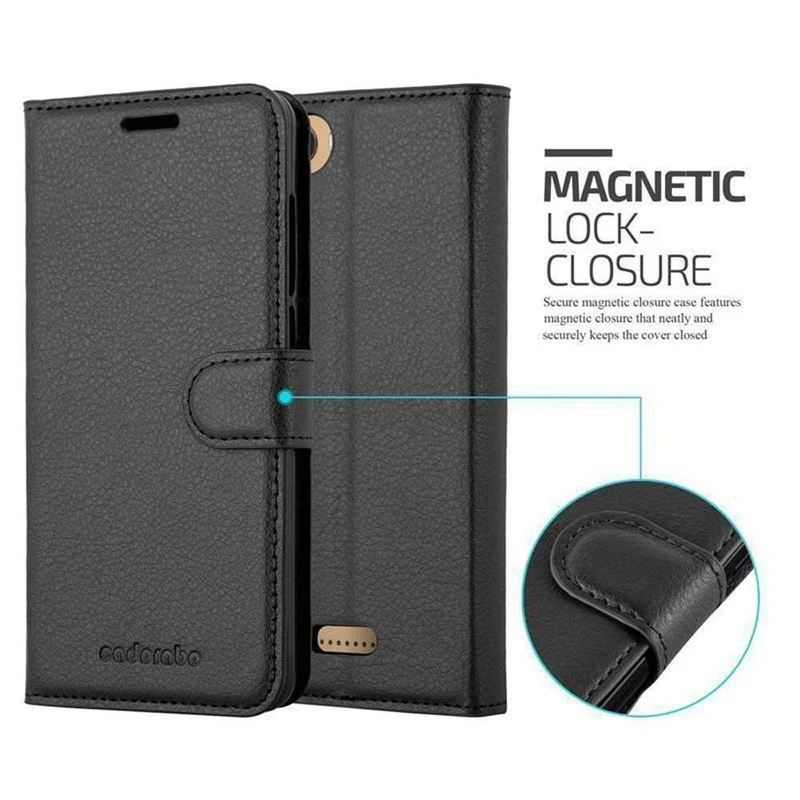 Cadorabo Hülle kompatibel mit WIKO TOMMY 3 Schutzhülle mit Magnetverschluss, Standfunktion und Kartenfach