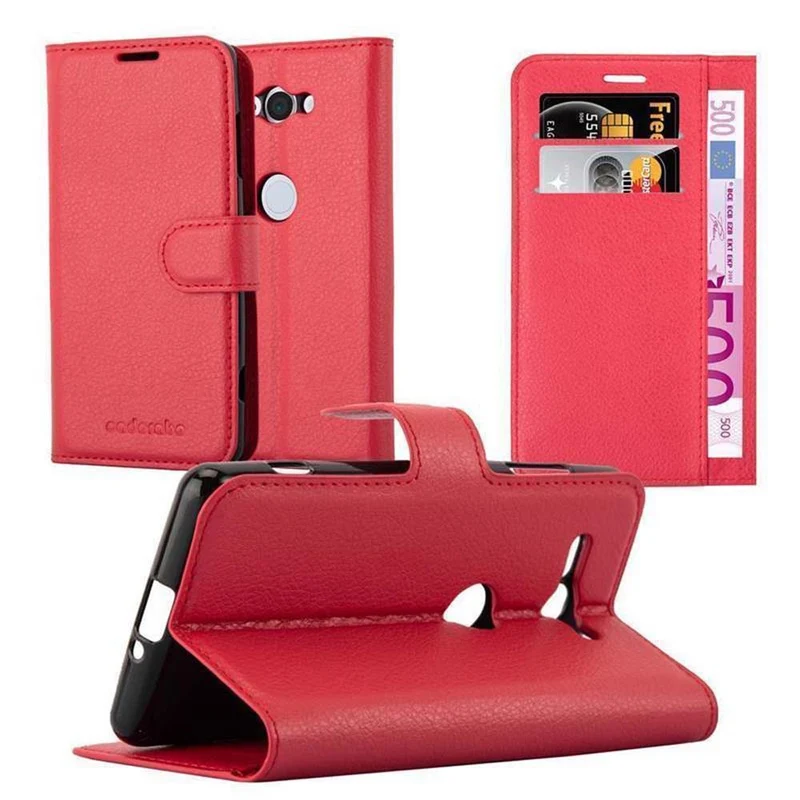 Cadorabo Hülle kompatibel mit Sony Xperia XZ2 COMPACT Schutzhülle mit Magnetverschluss, Standfunktion und Kartenfach