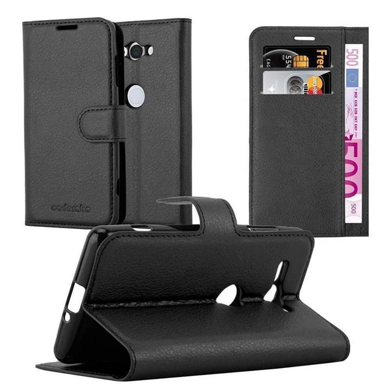 Cadorabo Hülle kompatibel mit Sony Xperia XZ2 COMPACT Schutzhülle mit Magnetverschluss, Standfunktion und Kartenfach