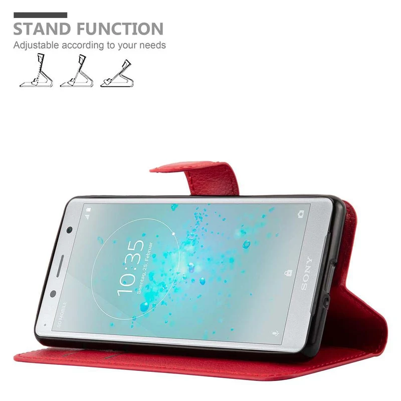 Cadorabo Hülle kompatibel mit Sony Xperia XZ2 COMPACT Schutzhülle mit Magnetverschluss, Standfunktion und Kartenfach