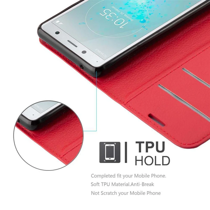 Cadorabo Hülle kompatibel mit Sony Xperia XZ2 COMPACT Schutzhülle mit Magnetverschluss, Standfunktion und Kartenfach