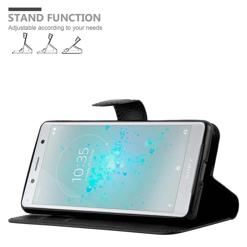Cadorabo Hülle kompatibel mit Sony Xperia XZ2 COMPACT Schutzhülle mit Magnetverschluss, Standfunktion und Kartenfach