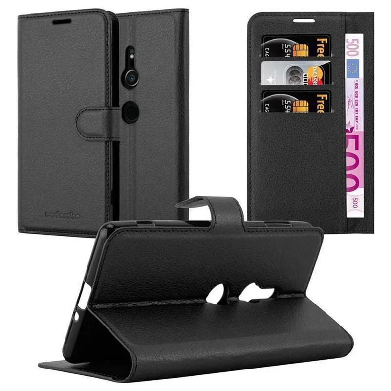 Cadorabo Hülle kompatibel mit Sony Xperia XZ2 Schutzhülle mit Magnetverschluss, Standfunktion und Kartenfach