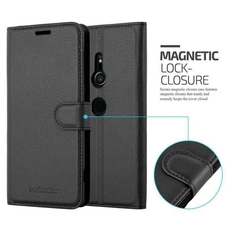 Cadorabo Hülle kompatibel mit Sony Xperia XZ2 Schutzhülle mit Magnetverschluss, Standfunktion und Kartenfach