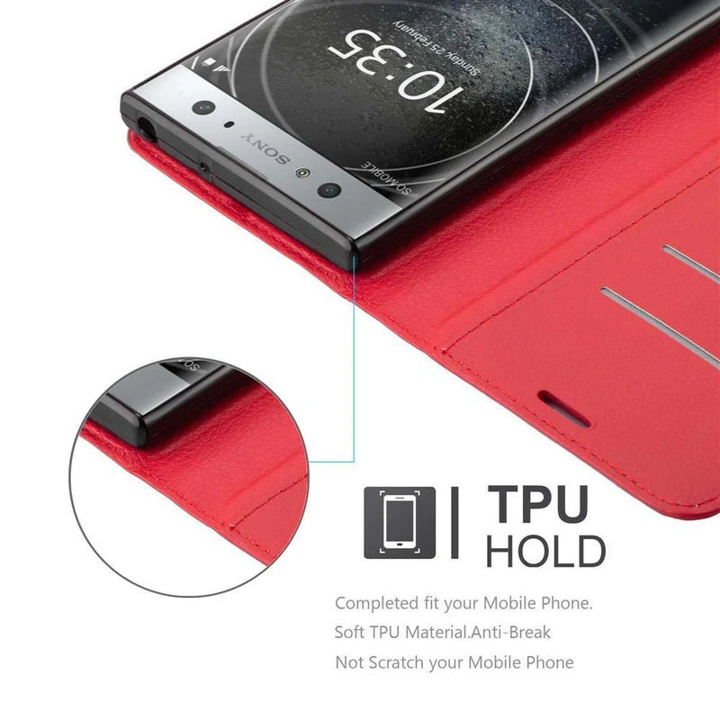 Cadorabo Hülle kompatibel mit Sony Xperia XA2 ULTRA Schutzhülle mit Magnetverschluss, Standfunktion und Kartenfach