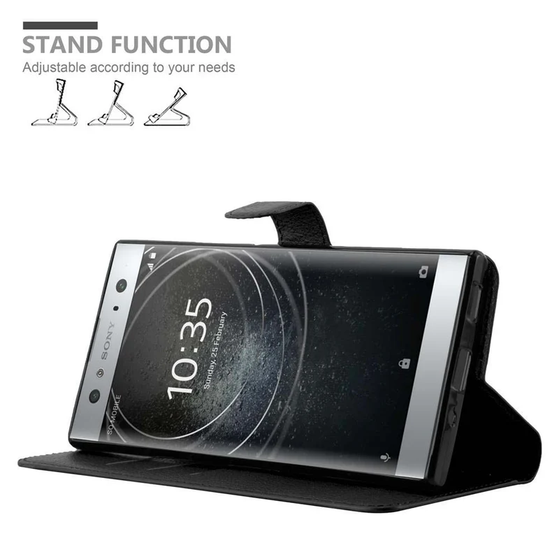 Cadorabo Hülle kompatibel mit Sony Xperia XA2 ULTRA Schutzhülle mit Magnetverschluss, Standfunktion und Kartenfach