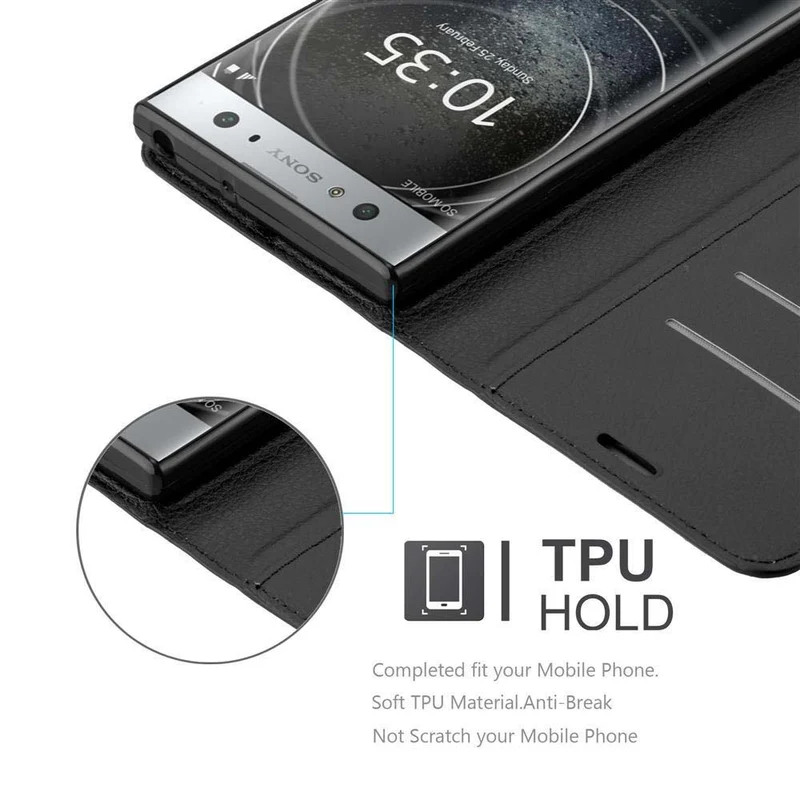 Cadorabo Hülle kompatibel mit Sony Xperia XA2 ULTRA Schutzhülle mit Magnetverschluss, Standfunktion und Kartenfach