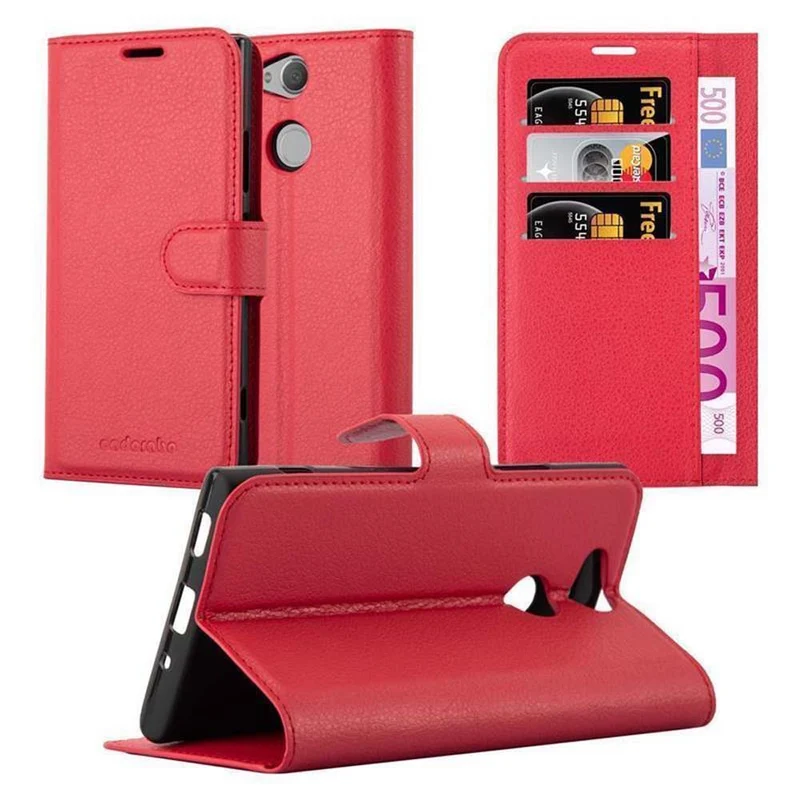 Cadorabo Hülle kompatibel mit Sony Xperia XA2 Schutzhülle mit Magnetverschluss, Standfunktion und Kartenfach