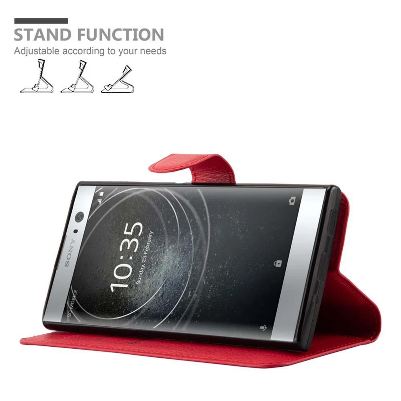 Cadorabo Hülle kompatibel mit Sony Xperia XA2 Schutzhülle mit Magnetverschluss, Standfunktion und Kartenfach