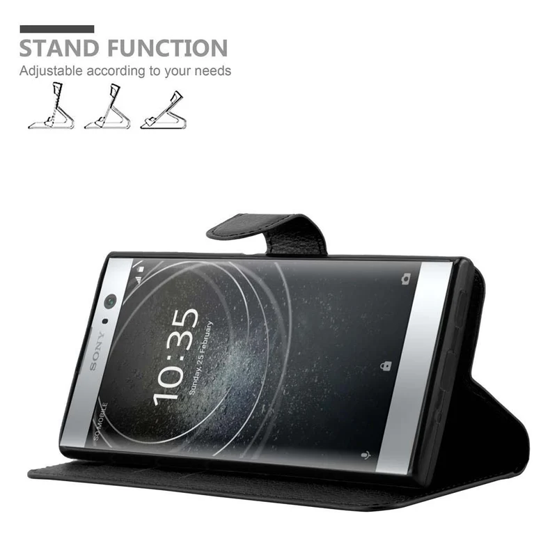 Cadorabo Hülle kompatibel mit Sony Xperia XA2 Schutzhülle mit Magnetverschluss, Standfunktion und Kartenfach