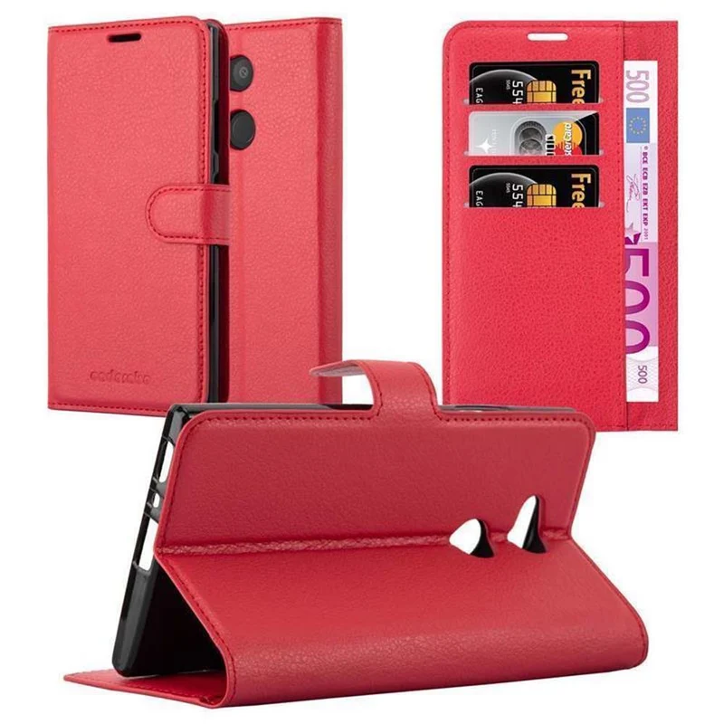 Cadorabo Hülle kompatibel mit Sony Xperia L2 Schutzhülle mit Magnetverschluss, Standfunktion und Kartenfach