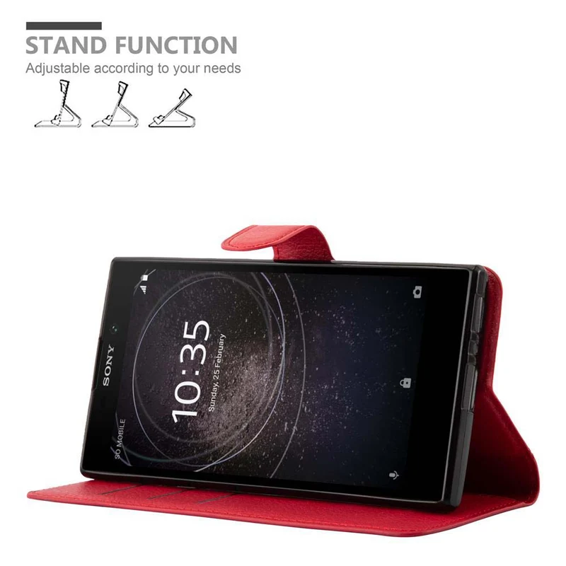 Cadorabo Hülle kompatibel mit Sony Xperia L2 Schutzhülle mit Magnetverschluss, Standfunktion und Kartenfach
