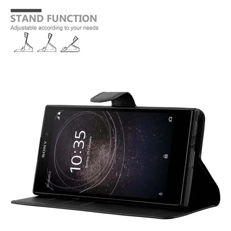Cadorabo Hülle kompatibel mit Sony Xperia L2 Schutzhülle mit Magnetverschluss, Standfunktion und Kartenfach