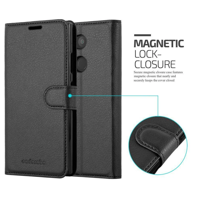 Cadorabo Hülle kompatibel mit Sony Xperia L2 Schutzhülle mit Magnetverschluss, Standfunktion und Kartenfach